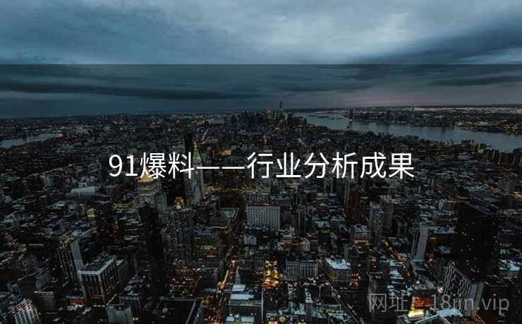 91爆料——行业分析成果