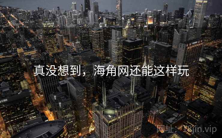 真没想到,海角网还能这样玩