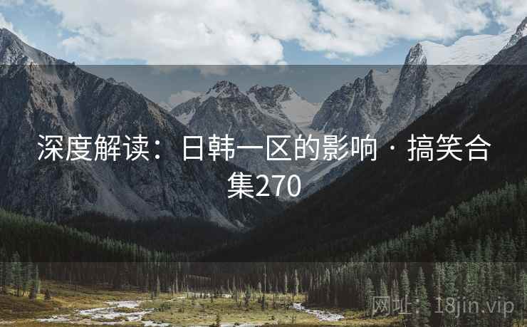 深度解读:日韩一区的影响 · 搞笑合集270